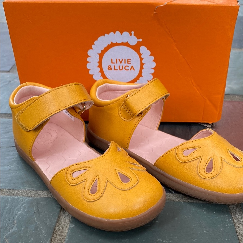 Livie & Luca Kids Petal 2.0 Mary Jane Sandals in Butterscotch